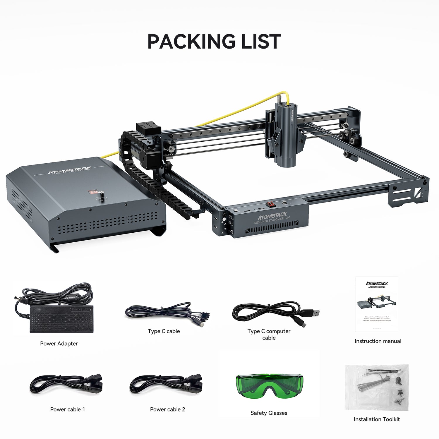 AtomStack A20/K1 Pro 1064nm 20W Fiber Laser Engraver and Cutter