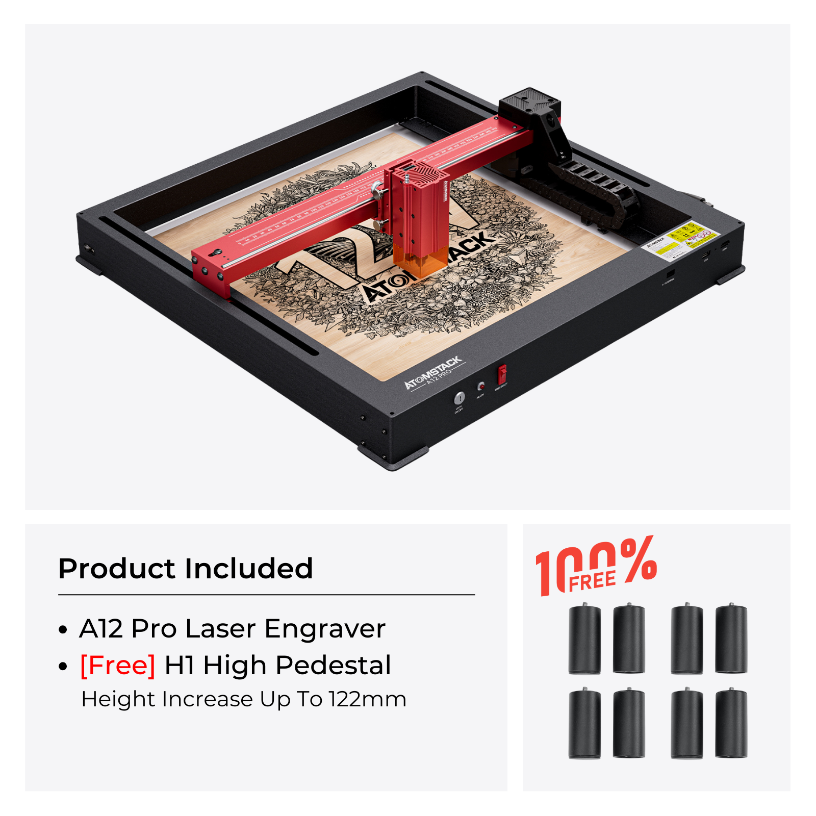 AtomStack A12 PRO Optical Power 12W Laser Engraver atomstack-a12-pro-optical-power-12w-laser-engraver